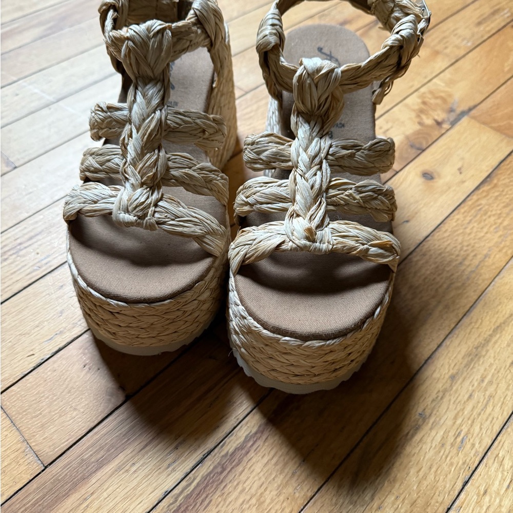 Free People Natural Braided Espadrille Wedges - Picture 2 of 7